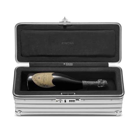 rimowa's champagne suitcase.